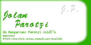 jolan parotzi business card